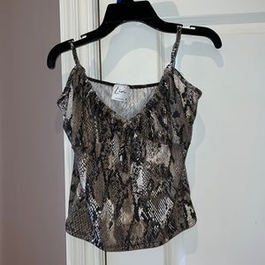 Olivia Rae Snakeskin Tank Top Tied across the front, Size M